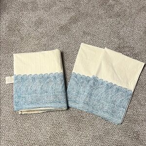 Ralph Lauren Mirabeau Paisley Queen Top Sheet and 2 Standard Pillow Cases